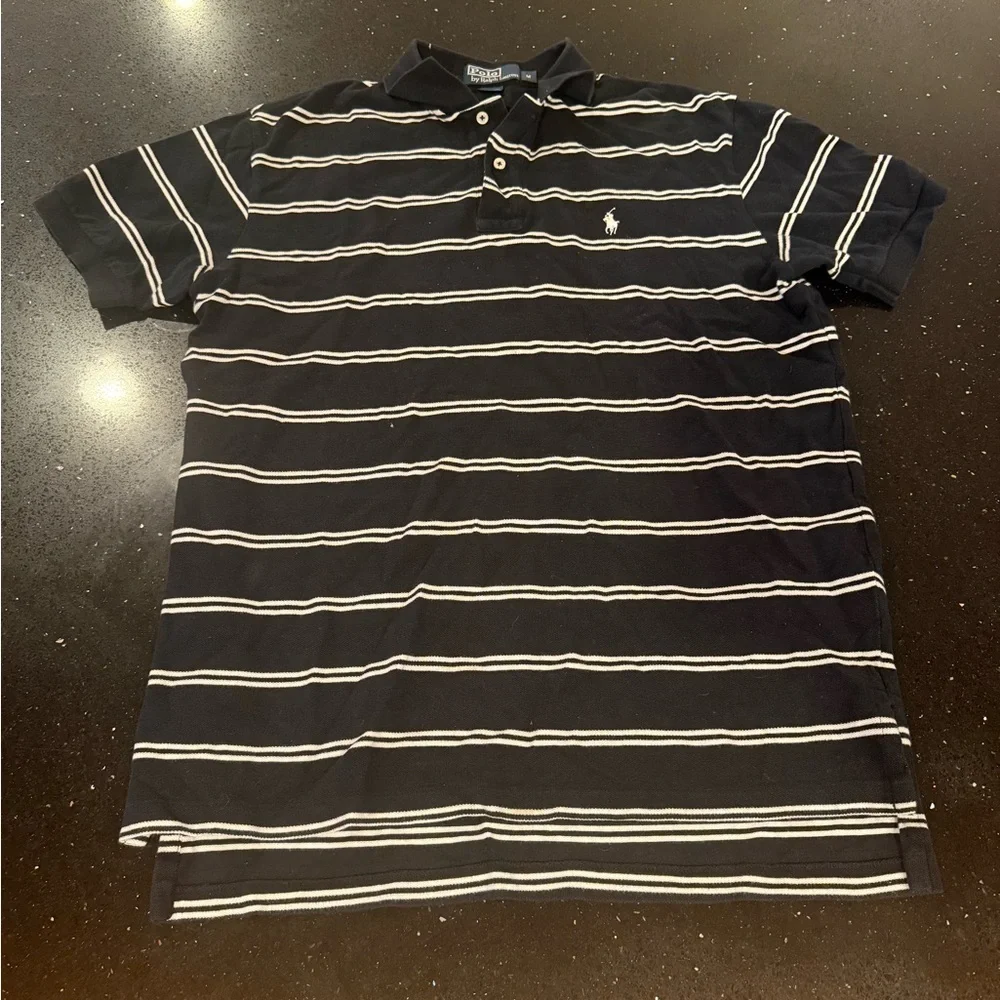 Ralph Lauren Men's Navy Striped Polo Shirt